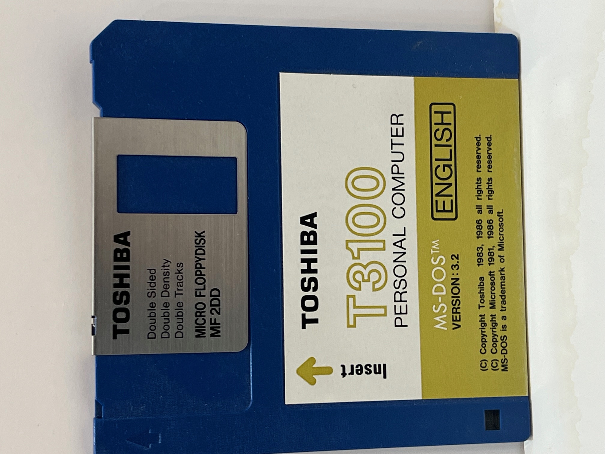  (Floppy Disk) خاص بجهاز Toshiba T3100 - 1986